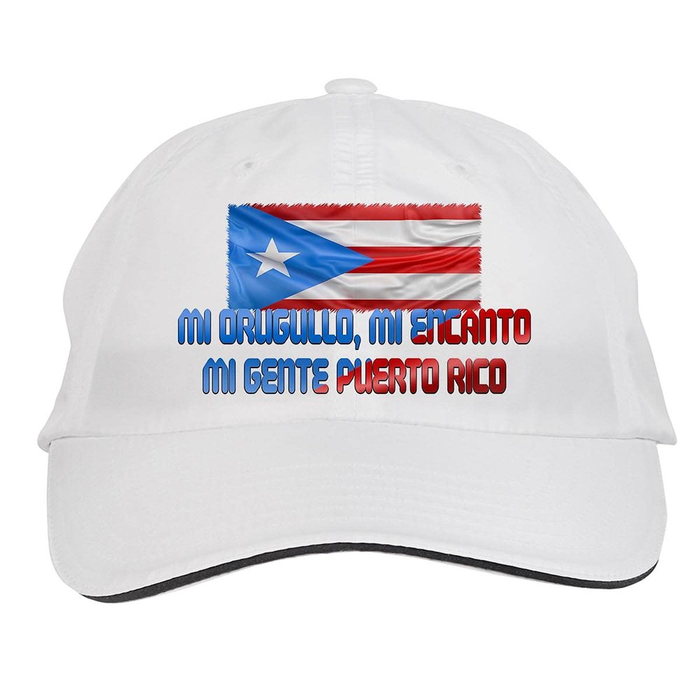 Makoroni - MI ORUGULLO MI Encanto MI Gente Puerto RICO Puerto Rican Puerto Rico Hat Adjustable Cap, Desy86 White