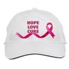 Makoroni - Hope Love Cure Cancer Awareness Hat Adjustable Cap, DesI20 White view 1