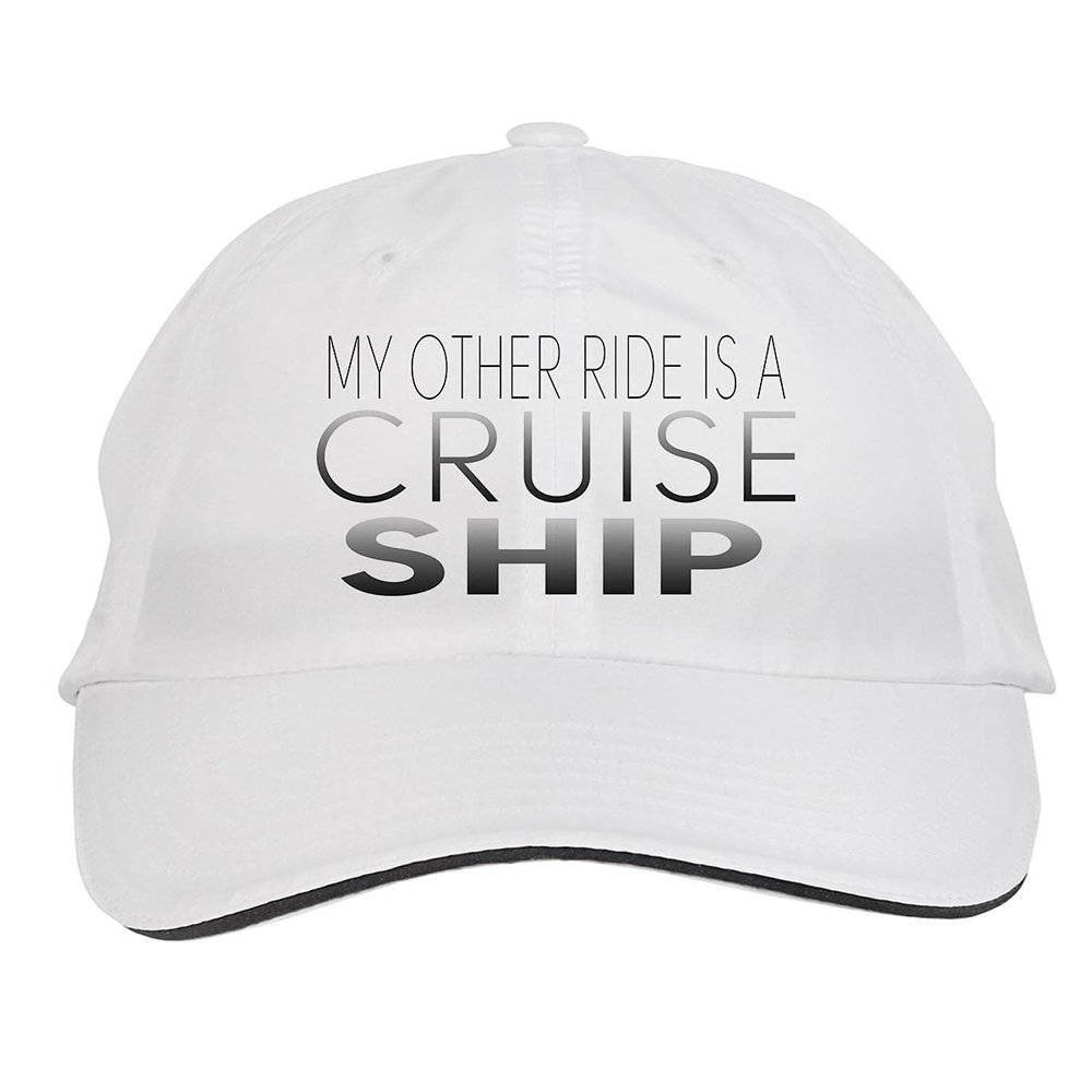 Makoroni - My Other Ride is A Cruise Ship Hat Adjustable Cap, DesJ88 White