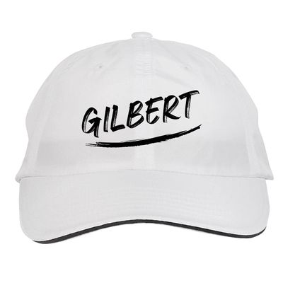 Makoroni - Gilbert Name Hat Adjustable Cap, DesH46 White
