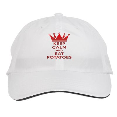 Makoroni - Keep Calm and EAT Potatoes Hat Adjustable Cap, DesU34 White