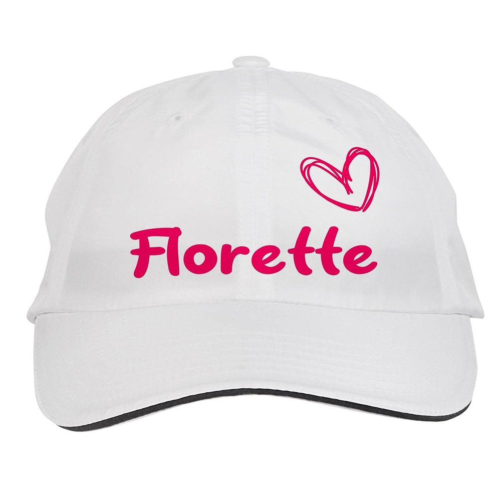 Makoroni - Florette Name Hat Adjustable Cap, DesC69 White