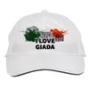 Makoroni - I Love GIADA Italy Italian Hat Adjustable Cap, DesN19 White view 1