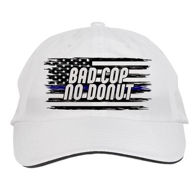 Makoroni - Bad COP NO Donut Cop, Police Hat Adjustable Cap, DesU19 White
