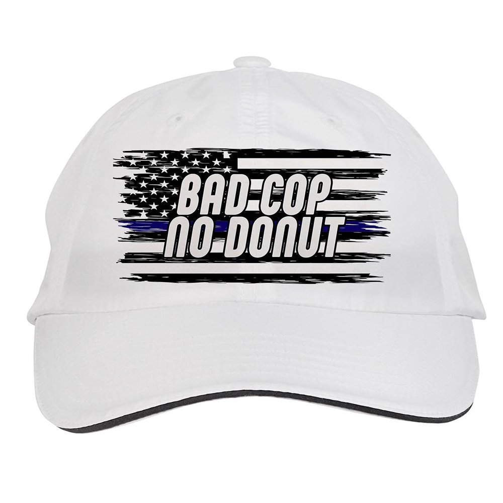 Makoroni - Bad COP NO Donut Cop, Police Hat Adjustable Cap, DesU19 White