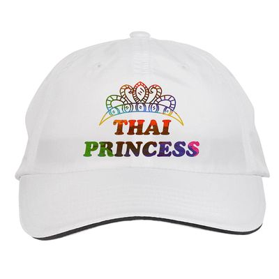 Makoroni - Thai Princess Princess Hat Adjustable Cap, DesN46 White