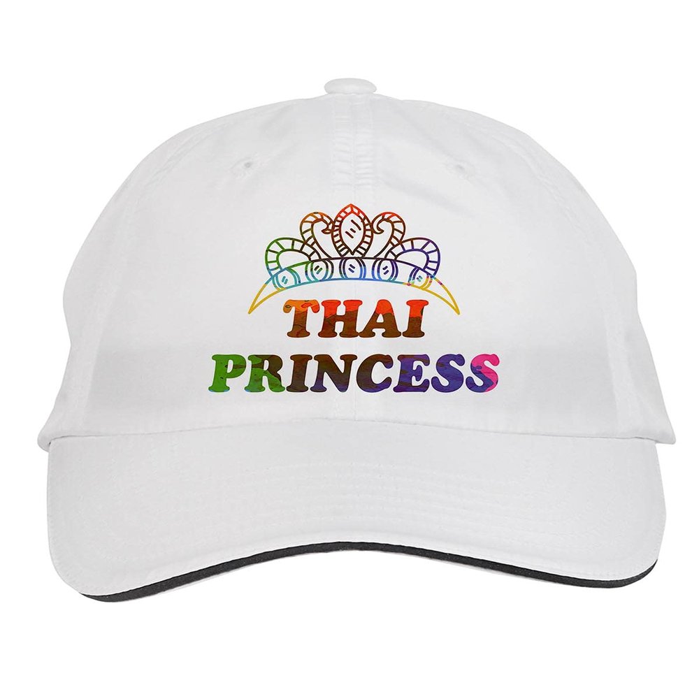 Makoroni - Thai Princess Princess Hat Adjustable Cap, DesN46 White