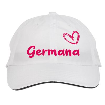 Makoroni - Germana Name Hat Adjustable Cap, DesD43 White
