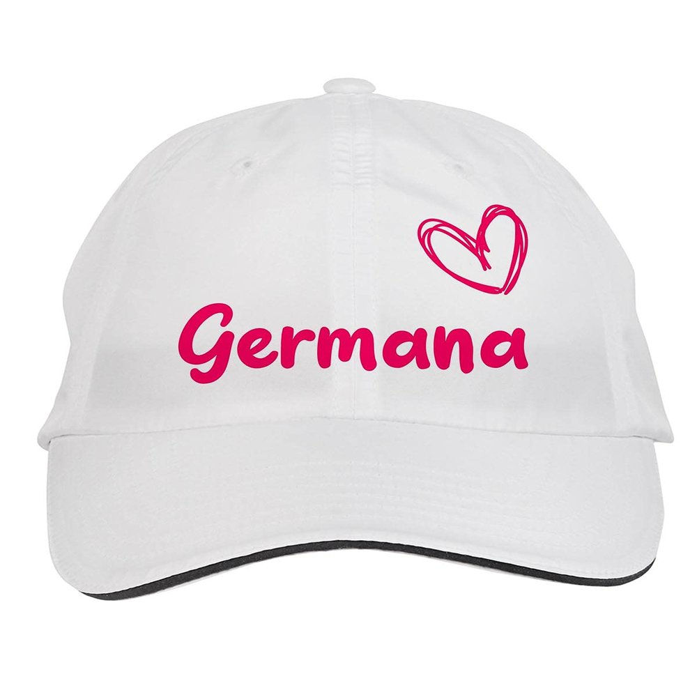 Makoroni - Germana Name Hat Adjustable Cap, DesD43 White