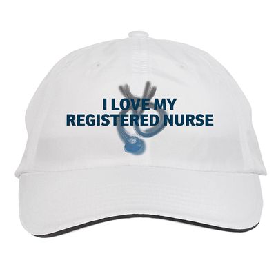 Makoroni - I Love My Registered Nurse Paramedic Doctor Nurse Hat Adjustable Cap, DesX70 White