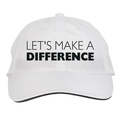 Makoroni - Let's Make A Difference Hat Adjustable Cap, DesF87 White