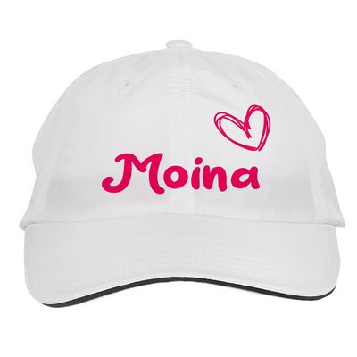 Makoroni - Moina Name Hat Adjustable Cap, DesN74 White