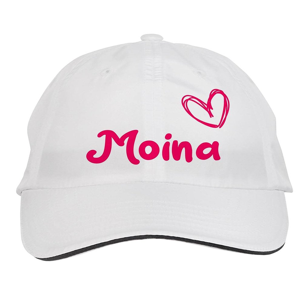 Makoroni - Moina Name Hat Adjustable Cap, DesN74 White