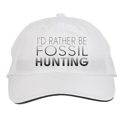 Makoroni - I'd Rather BE Fossil Hunting Hat Adjustable Cap, DesF44 White