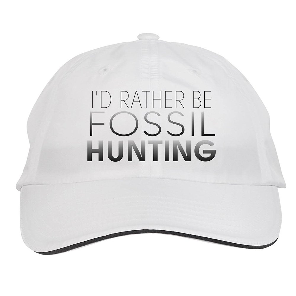 Makoroni - I'd Rather BE Fossil Hunting Hat Adjustable Cap, DesF44 White