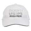 Makoroni - Education is A Lifetime Investment Hat Adjustable Cap, DesZ34 White view 1