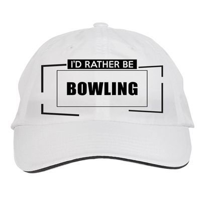 Makoroni - I'd Rather BE Bowling Hat Adjustable Cap, DesU88 White