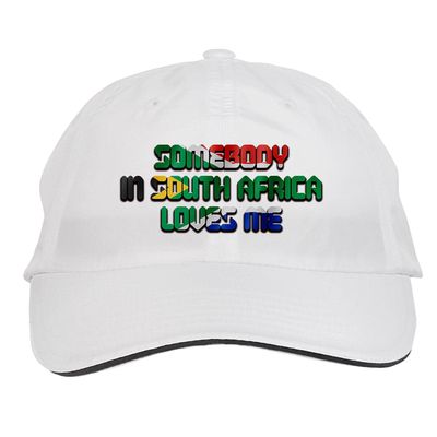 Makoroni - Somebody in South Africa Loves ME South Africa South African Hat Adjustable Cap, DesA52 White