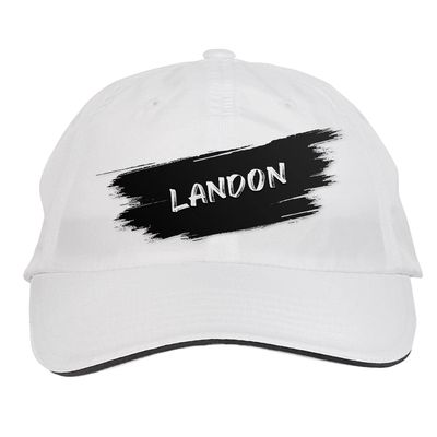 Makoroni - Landon Name Hat Adjustable Cap, Desy8 White
