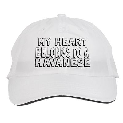 Makoroni - My Heart Belongs to A Havanese Hat Adjustable Cap, DesG79 White