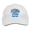 Makoroni - I'd Rather BE CATCHING Sailfish Fish Fishing Hat Adjustable Cap, DesF66 White view 1