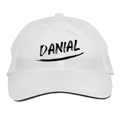 Makoroni - Danial Name Hat Adjustable Cap, DesF21 White
