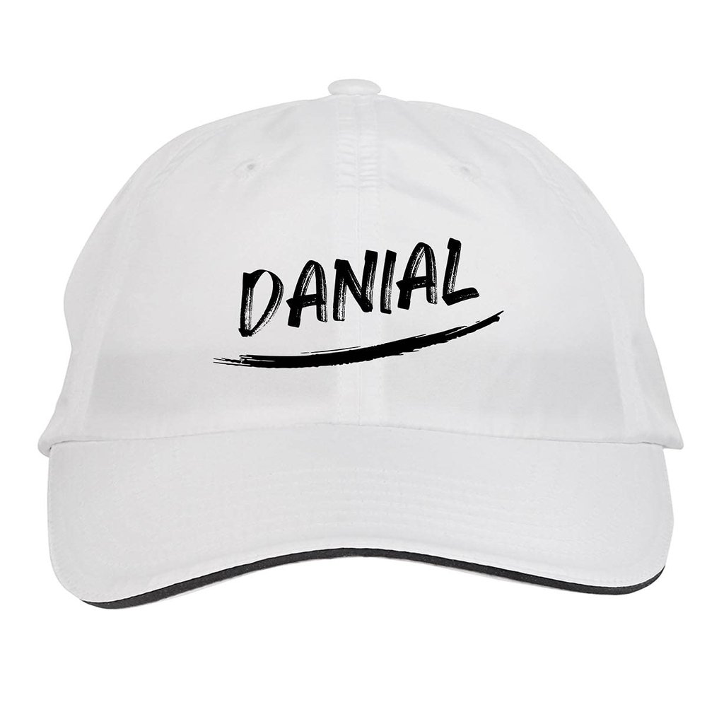 Makoroni - Danial Name Hat Adjustable Cap, DesF21 White