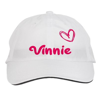 Makoroni - Vinnie Name Hat Adjustable Cap, DesW83 White