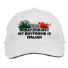 Makoroni - Pray for ME My Boyfriend is Italian Italy Italian Hat Adjustable Cap, DesO38 White view 1