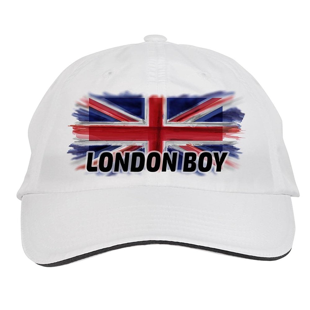 Makoroni - London BOY British Britain England Hat Adjustable Cap, DesJ99 White