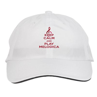 Makoroni - Keep Calm and Play Melodica Hat Adjustable Cap, DesJ58 White