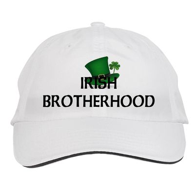 Makoroni - Irish Brotherhood Irish Ireland Hat Adjustable Cap, DesM35 White