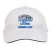 Makoroni - I'd Rather BE CATCHING Common CARP Fish Fishing Hat Adjustable Cap, DesF42 White view 1