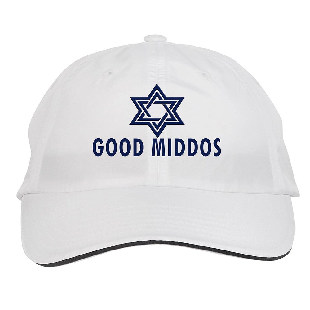 Makoroni - Good MIDDOS Jewish Hat Adjustable Cap, DesO61 White