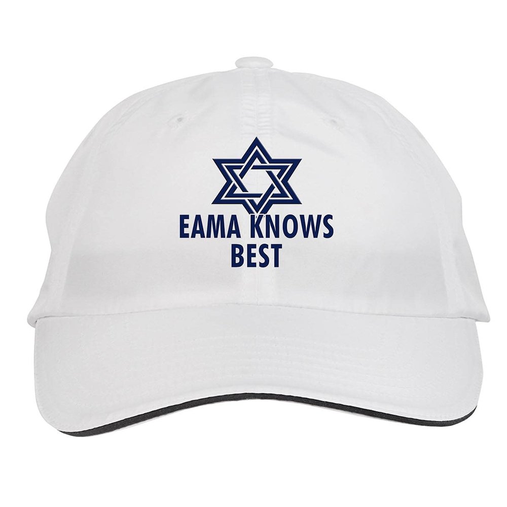 Makoroni - EAMA Knows Best Jewish Hat Adjustable Cap, DesO39 White