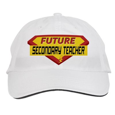 Makoroni - Future Secondary Teacher Career Hat Adjustable Cap, DesI42 White