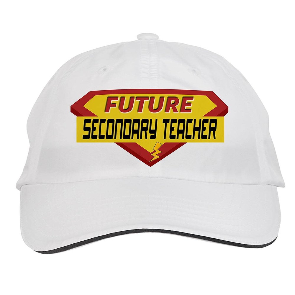 Makoroni - Future Secondary Teacher Career Hat Adjustable Cap, DesI42 White