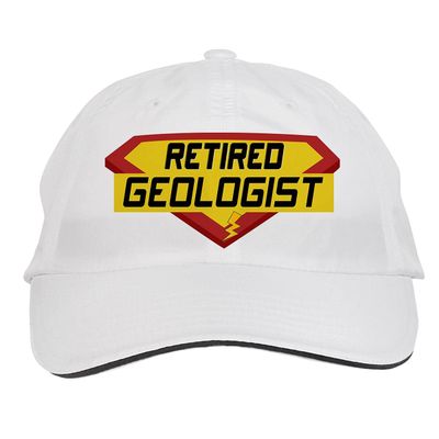 Makoroni - Retired Geologist Career Hat Adjustable Cap, DesL33 White