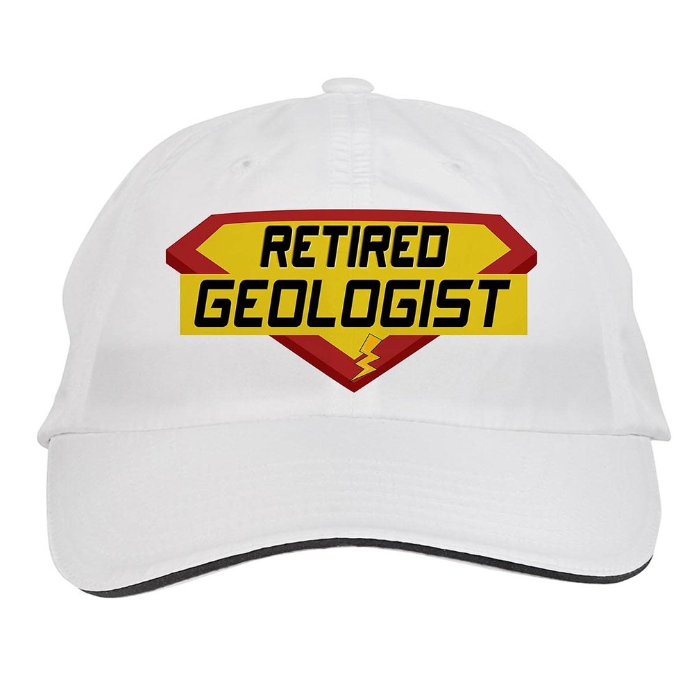 Makoroni - Retired Geologist Career Hat Adjustable Cap, DesL33 White