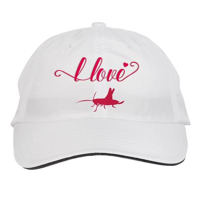 Makoroni - I Love Crickets Animal Hat Adjustable Cap, DesT38 White
