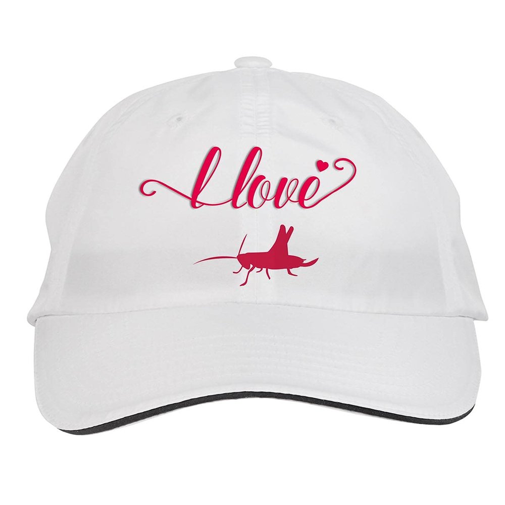 Makoroni - I Love Crickets Animal Hat Adjustable Cap, DesT38 White