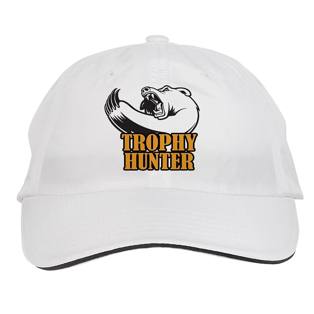Makoroni - Trophy Hunter Bear Hunting Hunter Hat Adjustable Cap, DesE80 White