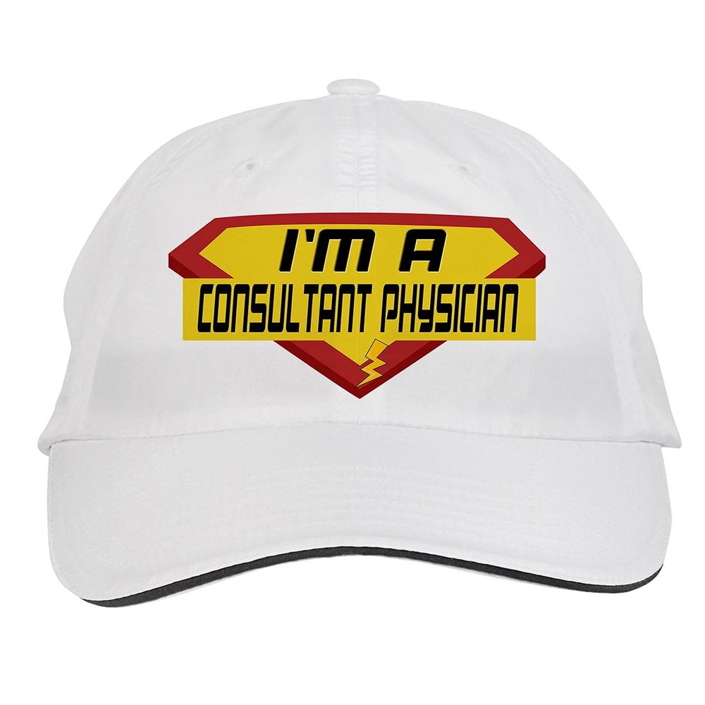 Makoroni - I'm A Consultant Physician Career Hat Adjustable Cap, DesK71 White