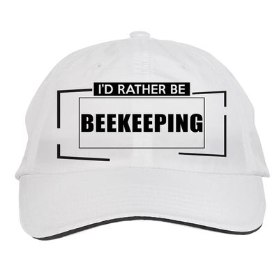 Makoroni - I'd Rather BE Beekeeping Hat Adjustable Cap, DesU77 White