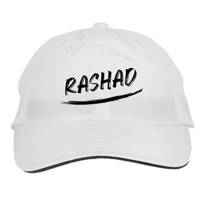 Makoroni - Rashad Name Hat Adjustable Cap, DesM21 White
