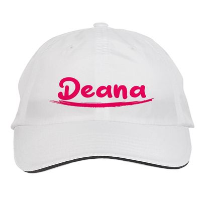 Makoroni - Deana Name Hat Adjustable Cap, DesF73 White