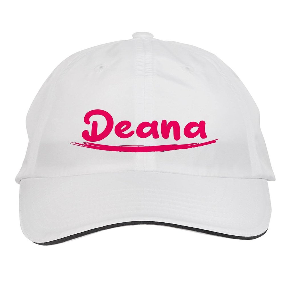 Makoroni - Deana Name Hat Adjustable Cap, DesF73 White