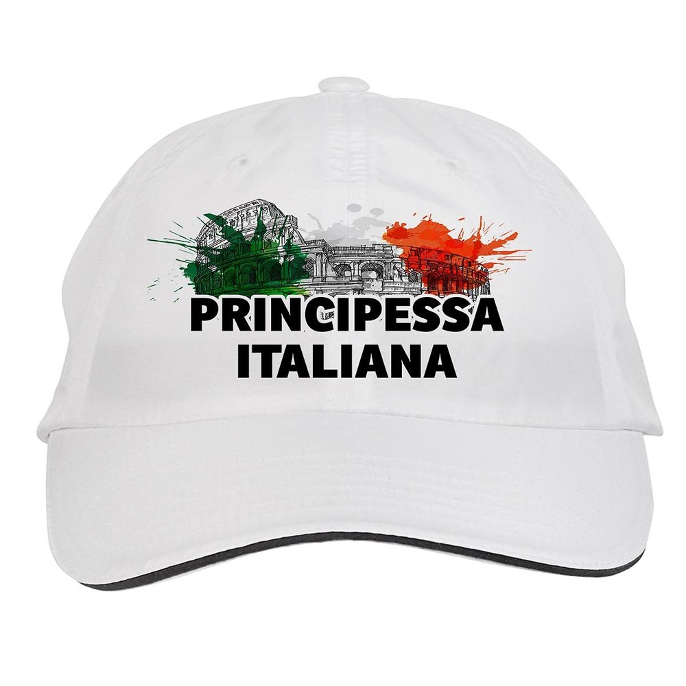 Makoroni - PRINCIPESSA Italiana Italy Italian Hat Adjustable Cap, DesO39 White