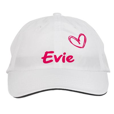 Makoroni - Evie Name Hat Adjustable Cap, DesC16 White