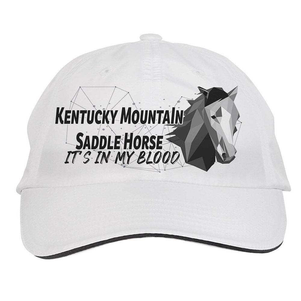 Makoroni - Kentucky Mounta?n Saddle Horse IT is in My Blood Hat Adjustable Cap, DesI10 White
